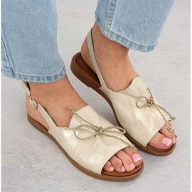 Cambell Sandalias de cuero para mujeres Camell SZ00657 dorado 6