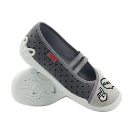Befado zapatos infantiles bailarinas babuchas 116Y235 gris 3