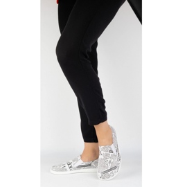 Pollonus Mujeres de cuero descalzo blanco 4