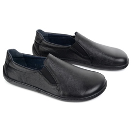Zapatos de cuero descalzo de cuero resbaló Pollonus 5-1308-026 Negro Verona 3
