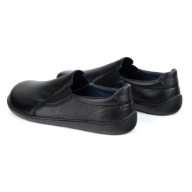 Zapatos de cuero descalzo de cuero resbaló Pollonus 5-1308-026 Negro Verona 5