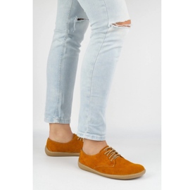 Pollonus de cuero para mujeres descalzo 5-1288-025 Velor amarillo 4