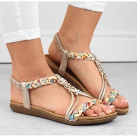 Sandalias cómodas sin cordones Artiker W HBH76A, beige 5