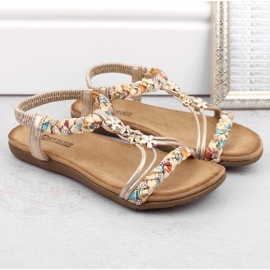 Sandalias cómodas sin cordones Artiker W HBH76A, beige 8
