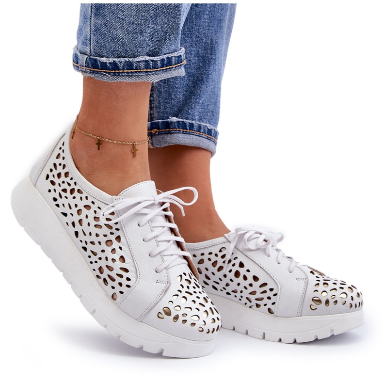 Zazoo 2821 Zapatos Calados Mujer Piel blanco 4