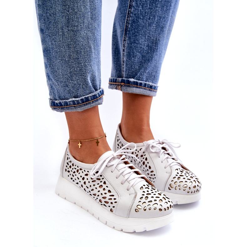 Zazoo 2821 Zapatos Calados Mujer Piel blanco 3