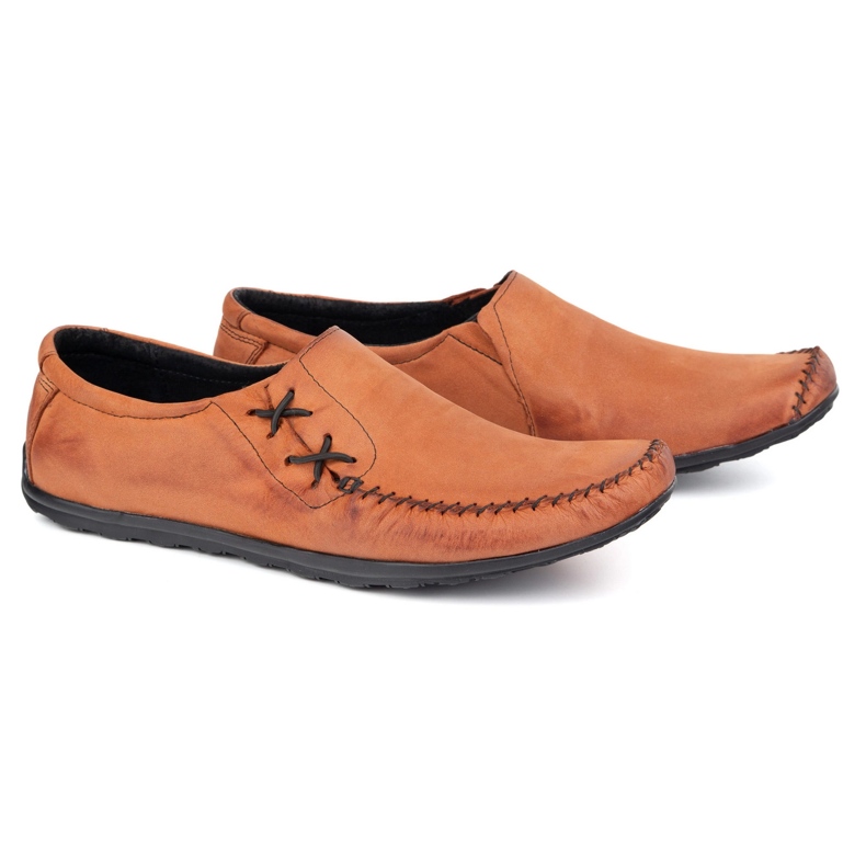 Olivier Zapatos para hombres mocasines de cuero insertado 306 kz de ladrillo rojo 2