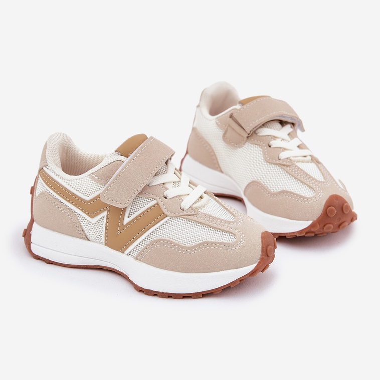 Zapatillas Infantiles Con Velcro, Beige 1
