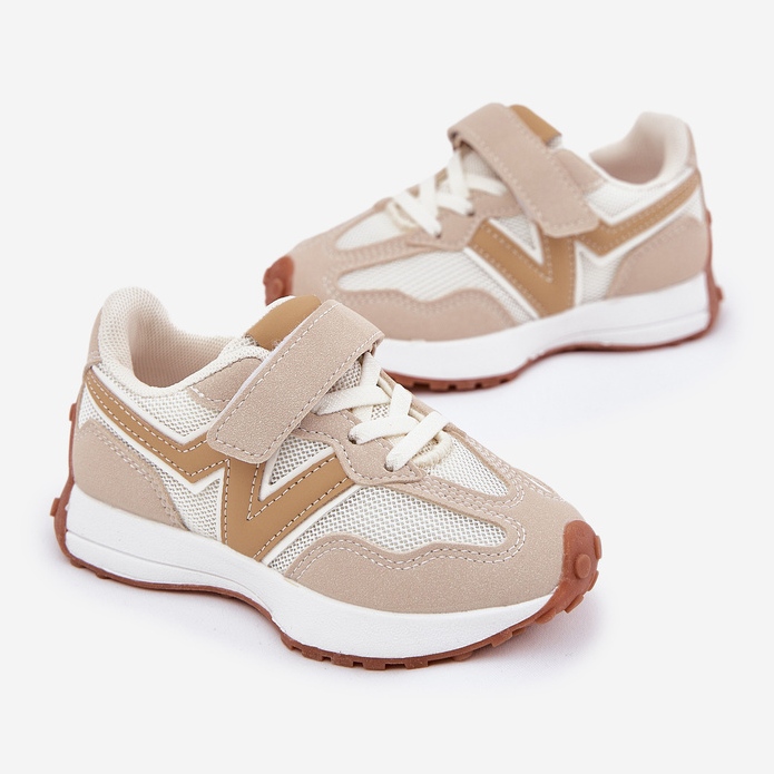 Zapatillas Infantiles Con Velcro, Beige 2