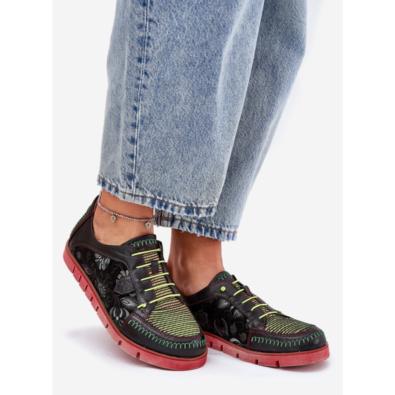 Zapatos de cuero para mujeres estampados Maciejka 06784-20 Negro 1 Zapatos de cuero para mujeres estampados Maciejka 06784-20 Negro 1