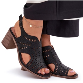 Sandalias de mujer abierta en el pilar negro 7