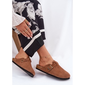 Flip de gamuza femenina -flops con Big Star RR274A387 Brown Hebilla marrón 6