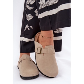 Big Star Flip de gamuza: las obstrucciones de las mujeres con una gran estrella RR274A385 Beige Hebilla 3