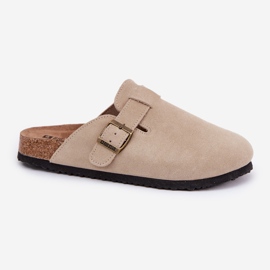 Big Star Flip de gamuza: las obstrucciones de las mujeres con una gran estrella RR274A385 Beige Hebilla 4