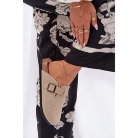 Big Star Flip de gamuza: las obstrucciones de las mujeres con una gran estrella RR274A385 Beige Hebilla 5