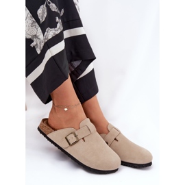 Big Star Flip de gamuza: las obstrucciones de las mujeres con una gran estrella RR274A385 Beige Hebilla 6