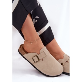 Big Star Flip de gamuza: las obstrucciones de las mujeres con una gran estrella RR274A385 Beige Hebilla 8