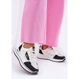 Zapatos deportivos femeninos en la plataforma Big Star RR274A223 Sistema de alta poli sistema blanco y negro 2