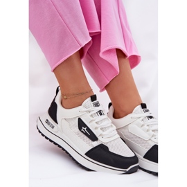 Zapatos deportivos femeninos en la plataforma Big Star RR274A223 Sistema de alta poli sistema blanco y negro 8