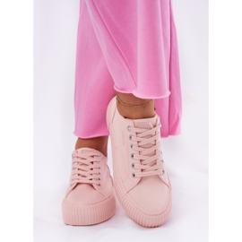Zapatillas de deporte de material para mujeres Big Star RR274404 Pink rosado 2