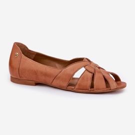 Ballerinas de cuero con dedos desnudos Maciejka 06908-29/001-1 Brown marrón 4
