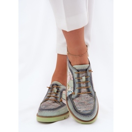 Zapatos de cuero para mujeres estampados Maciejka 06784-09 Verde 3