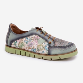 Zapatos de cuero para mujeres estampados Maciejka 06784-09 Verde 4