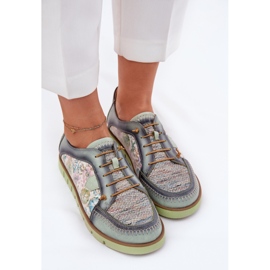 Zapatos de cuero para mujeres estampados Maciejka 06784-09 Verde 5
