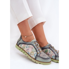 Zapatos de cuero para mujeres estampados Maciejka 06784-09 Verde 6