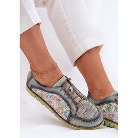 Zapatos de cuero para mujeres estampados Maciejka 06784-09 Verde 7