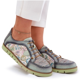 Zapatos de cuero para mujeres estampados Maciejka 06784-09 Verde 9