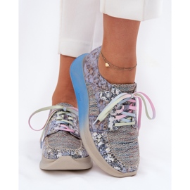 Zapatos de cuero para mujeres en la plataforma Maciejka 06776A-06 Azul 3