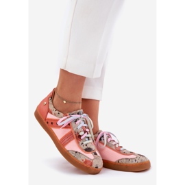 Zapatillas de cuero femenino maciejka 06840-18 naranja 1