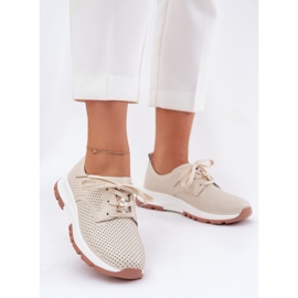 Zapatos de cuero para mujeres con Artiker 54C1811 Beige 2