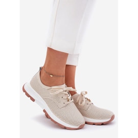 Zapatos de cuero para mujeres con Artiker 54C1811 Beige 1