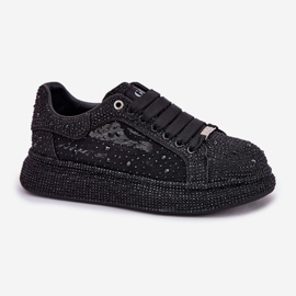 Zapatillas de deporte decoradas en la plataforma negra Goe NN2N4021 negro 4