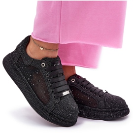 Zapatillas de deporte decoradas en la plataforma negra Goe NN2N4021 negro 10