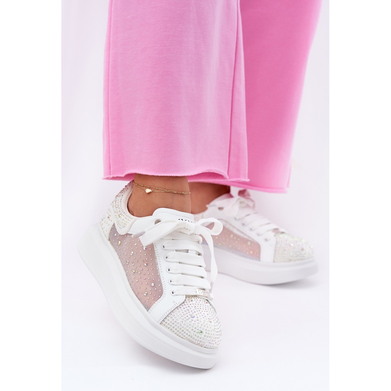 Zapatillas de deporte decoradas en la plataforma blanca Goe RR2N4003 blanco 2 Zapatillas de deporte decoradas en la plataforma blanca Goe RR2N4003 blanco 2