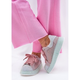 Zapatillas de deporte decoradas en la plataforma GOE RR2N4009 Multikolor rosado 8
