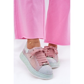 Zapatillas de deporte decoradas en la plataforma GOE RR2N4009 Multikolor rosado 6