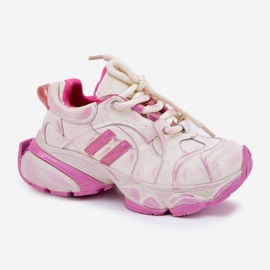 Zapatillas de deporte de cuero femenino Goe RR2N4038 PINK rosado 4