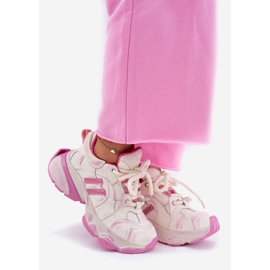 Zapatillas de deporte de cuero femenino Goe RR2N4038 PINK rosado 1