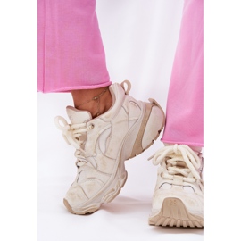 Zapatillas de deporte de cuero femenino Goe RR2N4037 beige 3