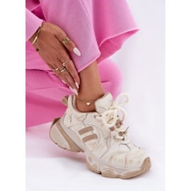 Zapatillas de deporte de cuero femenino Goe RR2N4037 beige 6