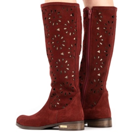Olivier Botas de calado granate para mujer rojo 4 Olivier Botas de calado granate para mujer rojo 4