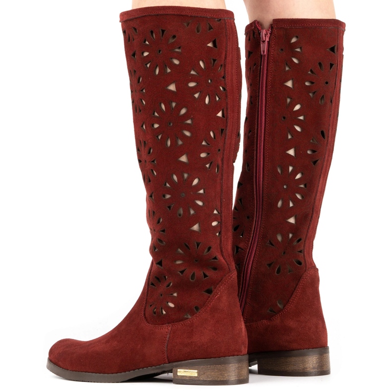 Olivier Botas de calado granate para mujer rojo 4 Olivier Botas de calado granate para mujer rojo 4