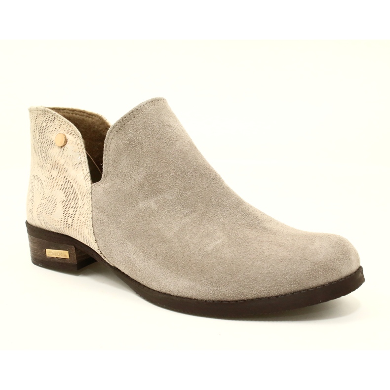 Olivier Botas de cuero para mujeres beige 2