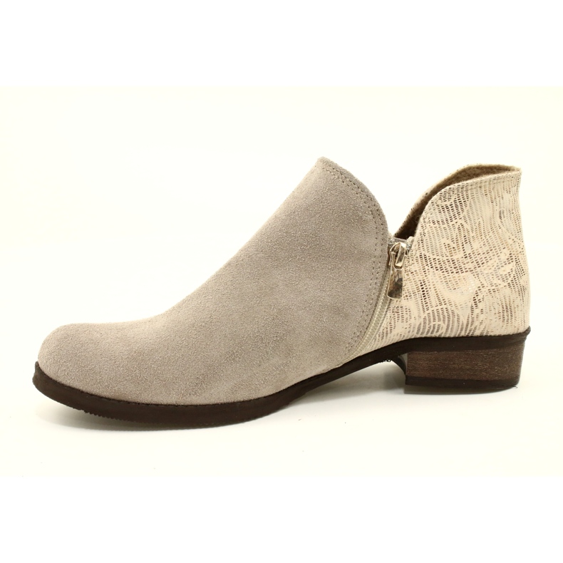 Olivier Botas de cuero para mujeres beige 3