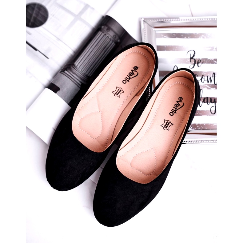Evento Ballerinas de gamuza femenina 9BL02-1031 ISDIA DE CUERO ISPILICIÓN NEGRA negro 4