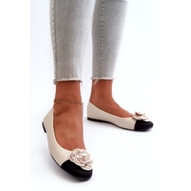 Seastar Ballerinas Eco Leather con beige de perla decorativa 1
